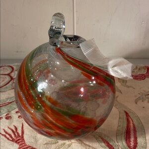 Hand Blown Glass Orb Witch Ball Ornament Swirling Colors Sun Catcher